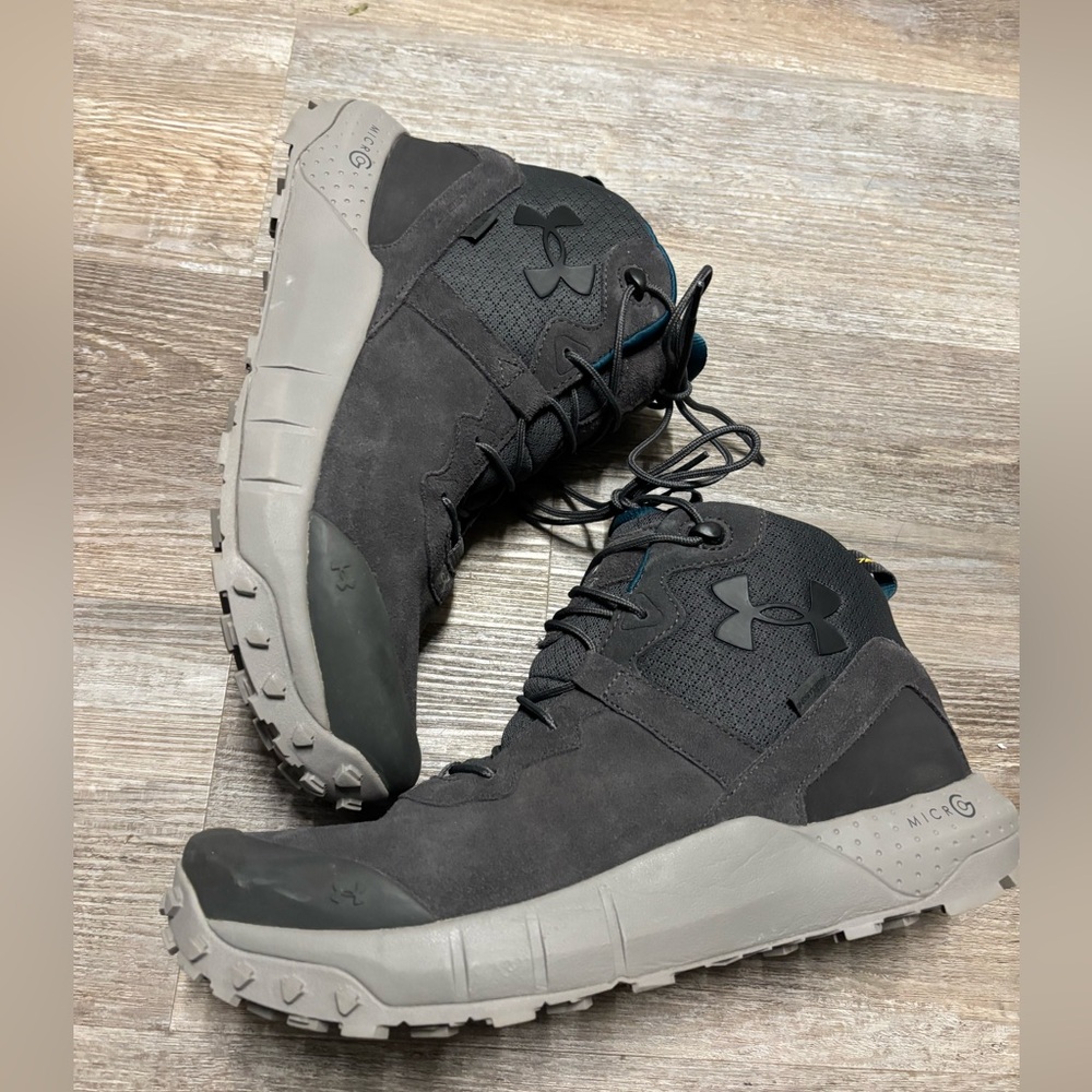 UNDER ARMOUR MENS Micro G® Valsetz Trek 6" Mid Leather Waterproof, size 12 - Picture 2 of 5